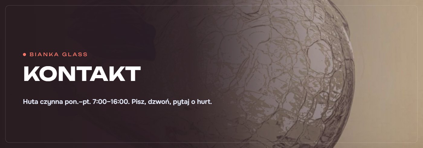 Kontakt — Huta Szkła Bianka Glass