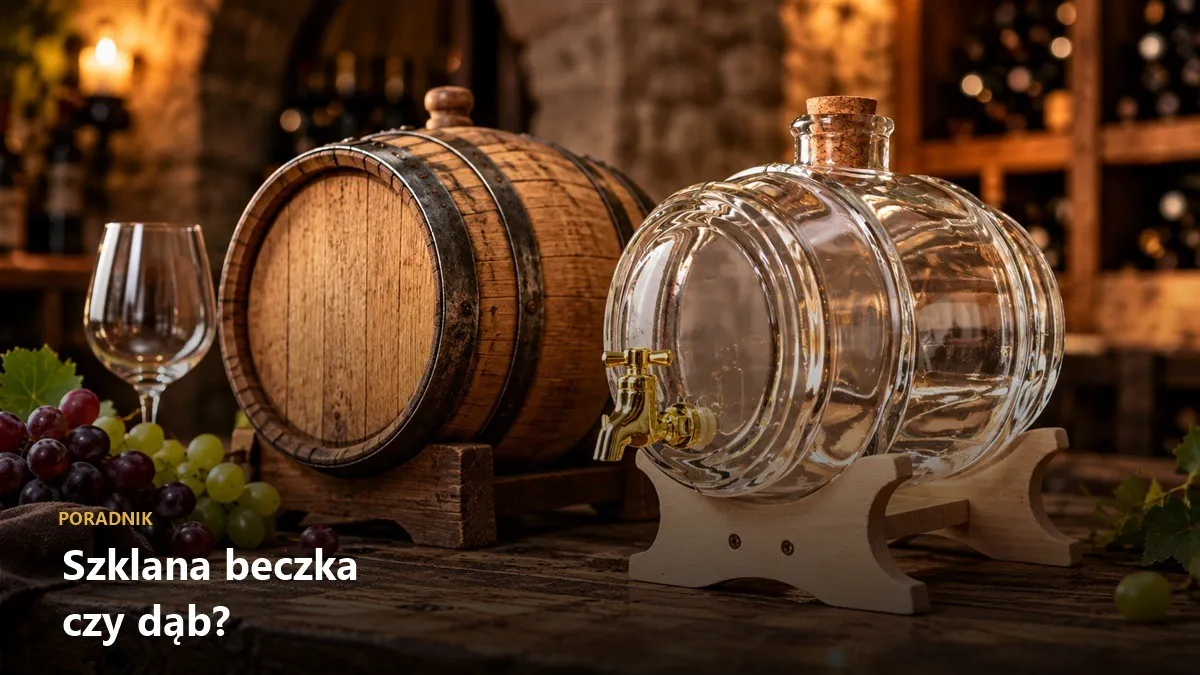 Szklana beczka na wino i domowe trunki — szkło czy dąb?